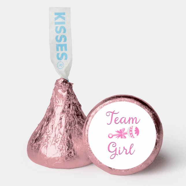 Team Girl Gender Reveal Party Kisses Candy (Front)