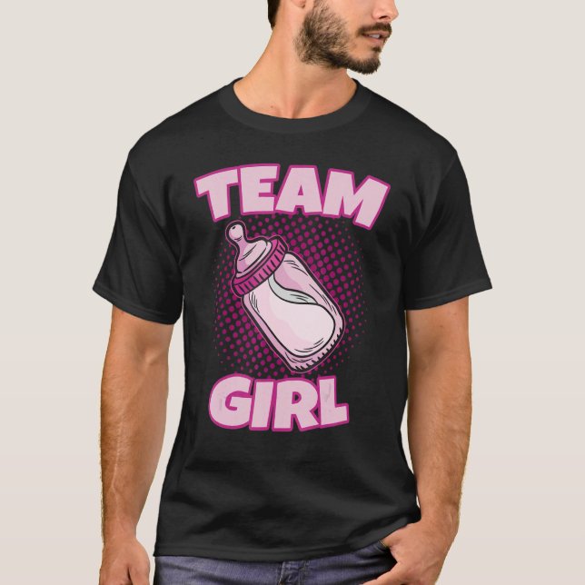 Team Girl Gender Reveal Party Team Pink Baby Annou T-Shirt (Front)