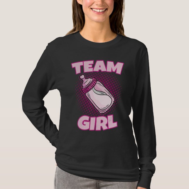 Team Girl Gender Reveal Party Team Pink Baby Annou T-Shirt (Front)