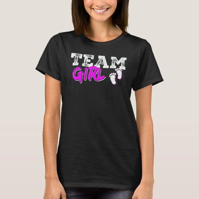 Team Girl Gender Reveal Party Team Pink Baby Annou T-Shirt (Front)