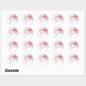 Team Girl Gender Reveal Party Vote Pink Watercolor Classic Round Sticker (Sheet)