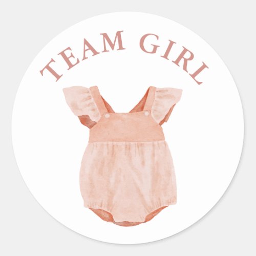 Team Girl Gender Reveal Party Vote Sticker