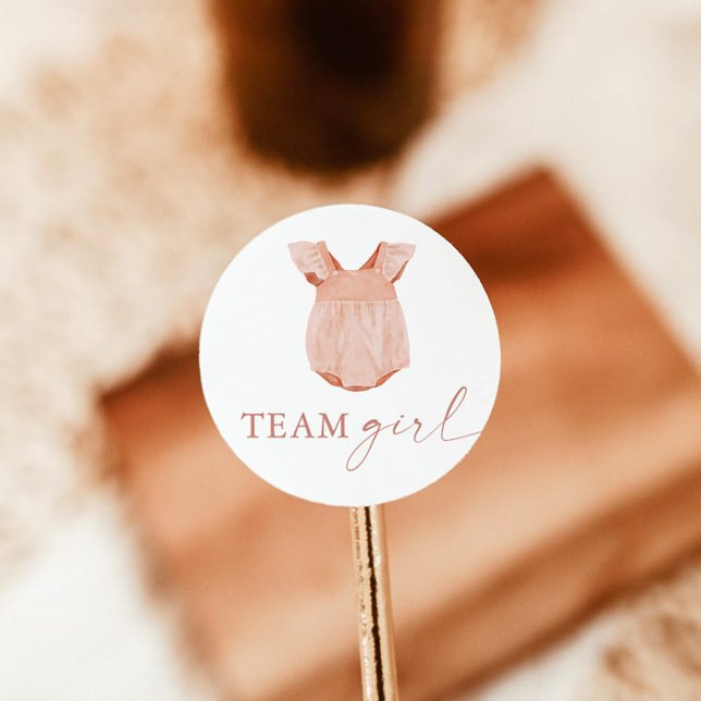 Team Girl Gender Reveal Party Vote Sticker (Creator Uploaded)