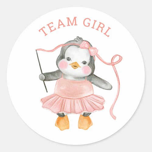 Team Girl Gender reveal party Voting board game Classic Round Sticker