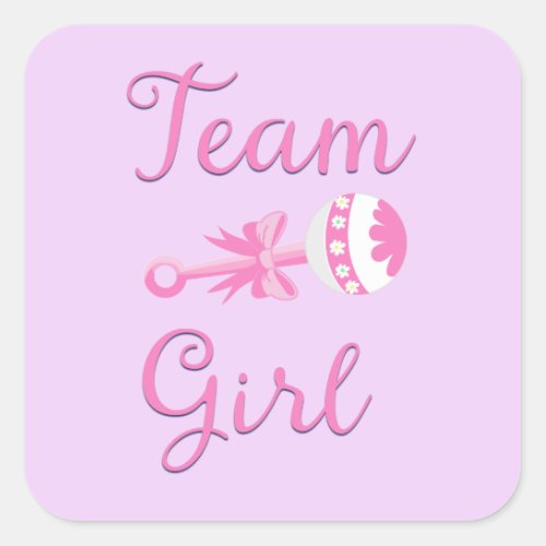 Team Girl Gender Reveal Stickers