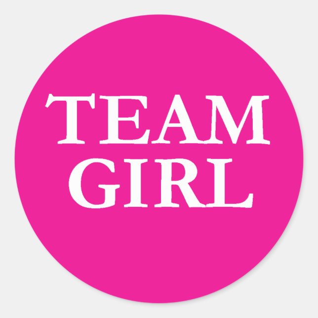 Team Girl - Gender Reveal Stickers (Front)