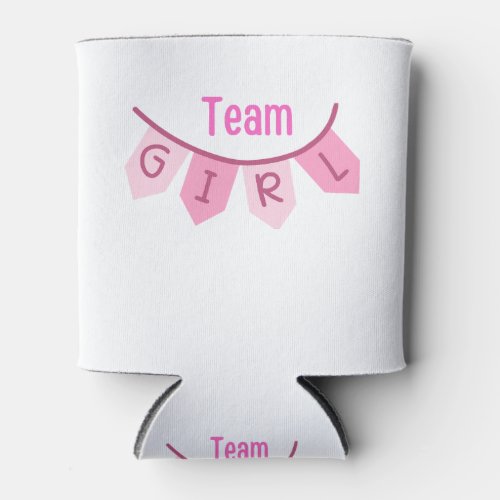 Team Girl Gender Reveal Table Can Cooler 