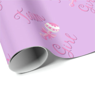 Team Girl Gender Reveal Wrap Wrapping Paper