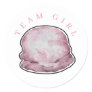 Team Girl Ice Cream Gender Reveal Round Sticker. C Classic Round Sticker