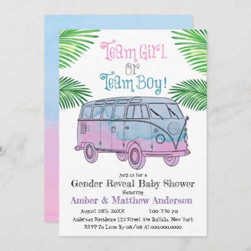 Team Girl Or Team Boy Gender Reveal Baby Shower 