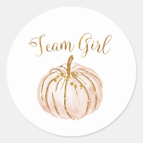 Team Girl Pastel Pumpkin Gender Reveal sticker
