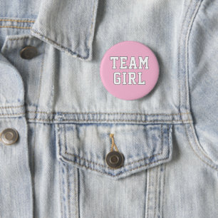 Team Girl Pink Baby Gender Reveal Party Button