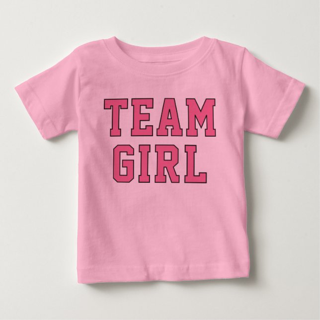 Team Girl Pink Baby Gender Reveal Party T-Shirt (Front)