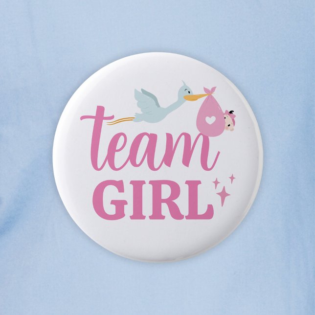 Team Girl Pink Gender Reveal Party Button (Team Girl Pink Gender Reveal Party Button
)