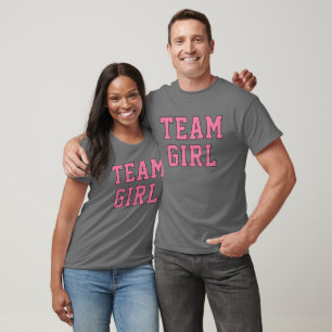 Team Girl Pink on Gray Gender Reveal T-Shirt