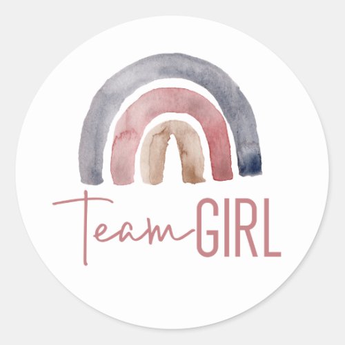Team Girl Rainbow Gender Reveal Sticker