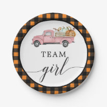 Team Girl Vintage Pumpkin Truck Paper Plates