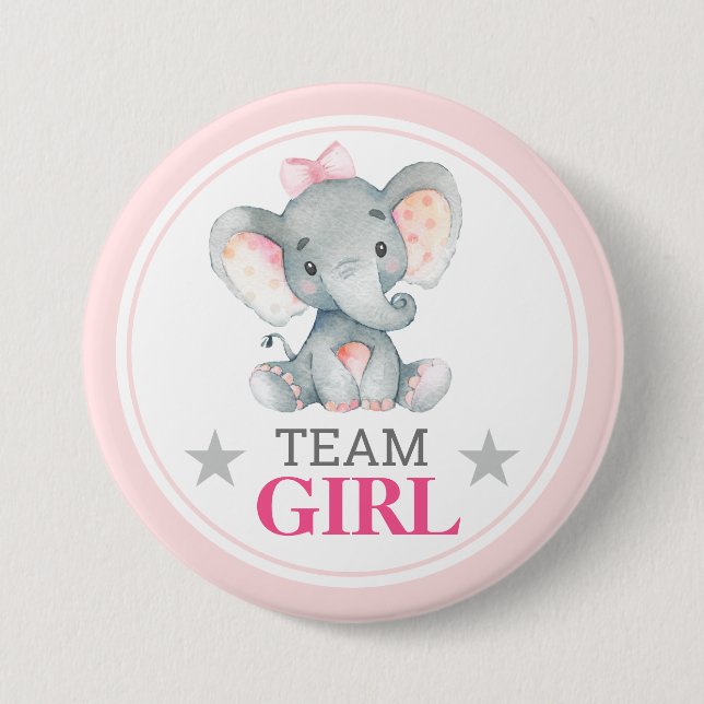 Team Girl Vote Gender Reveal Baby Shower Sprinkle Button (Front)
