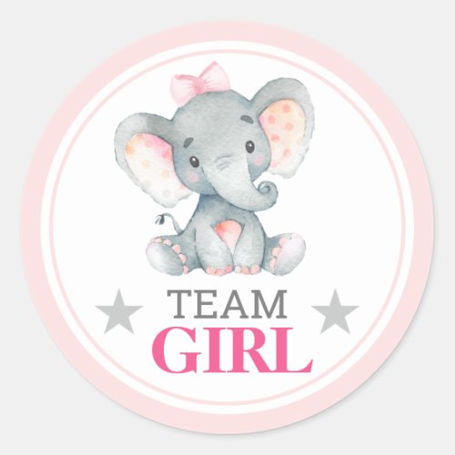 Team Girl Vote Gender Reveal Baby Shower Sprinkle Classic Round Sticker