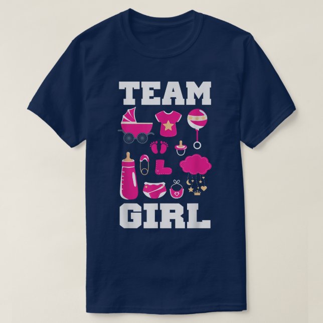 Team GirlGender Reveal Party Team Girl682 T-Shirt (Design Front)