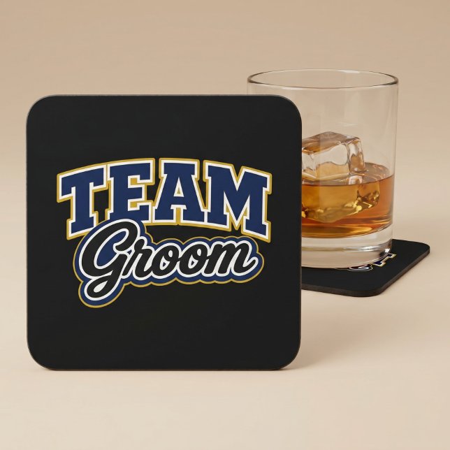 Team Goom Bold Wedding Party Beverage Coaster (Creator Uploaded)