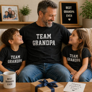 Team Grandpa Varsity Funny Fathers Day Gift  T-Shirt