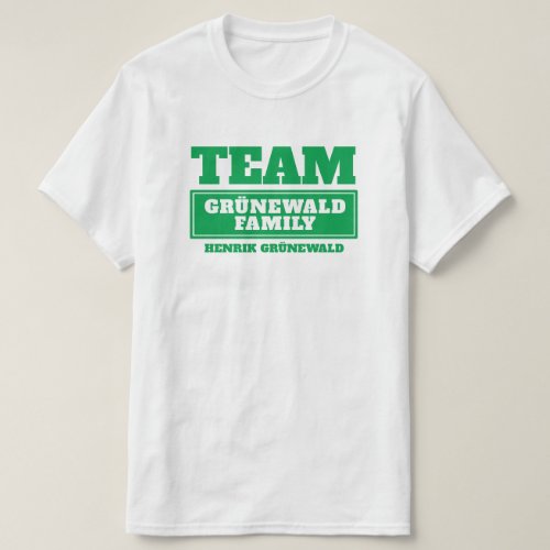 Team green personalized family or group t_shirt