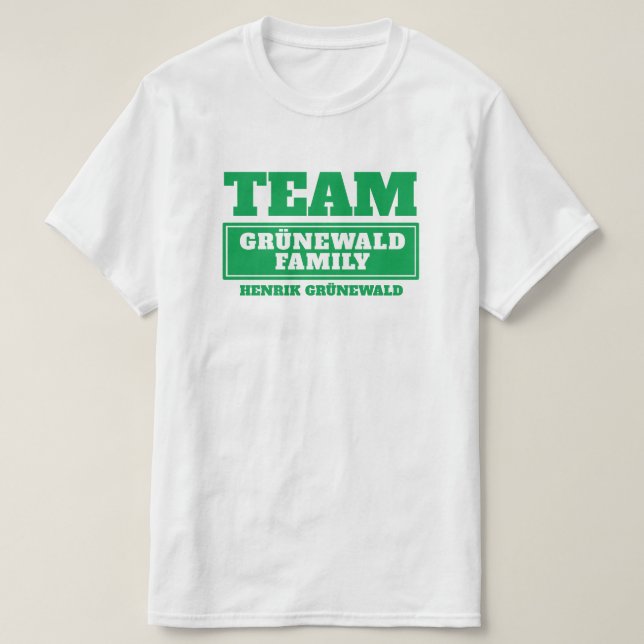 Team green personalized family or group t-shirt (Design Front)