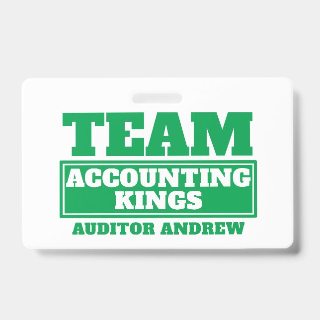 Team green personalized name team building badge (Front)