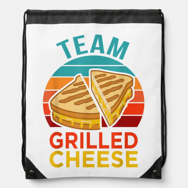 Team Grilled Cheese Funny Sandwich Lover Graphic Drawstring Bag (Front)