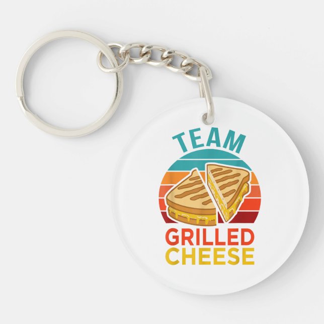 Team Grilled Cheese Funny Sandwich Lover Graphic Keychain (Front)