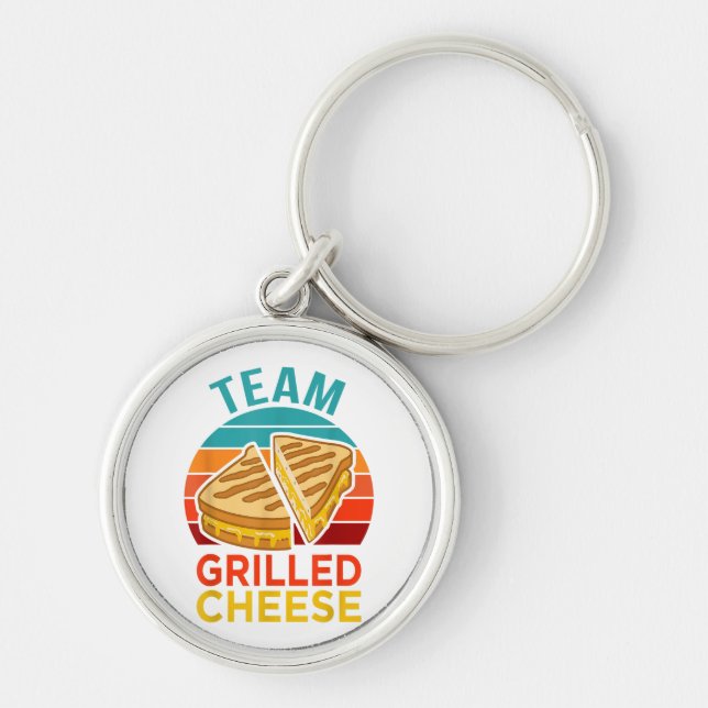 Team Grilled Cheese Funny Sandwich Lover Graphic Keychain (Front)