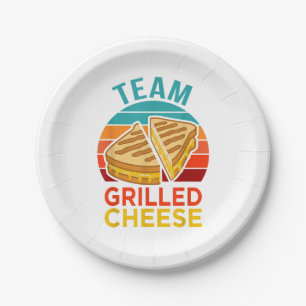 Team Grilled Cheese Funny Sandwich Lover Graphic Paper Plates
