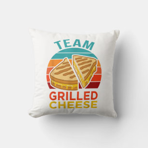 Team Grilled Cheese Funny Sandwich Lover Graphic Throw Pillow
