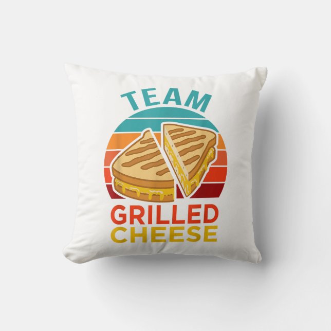 Team Grilled Cheese Funny Sandwich Lover Graphic Throw Pillow (Front)