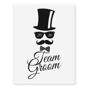 Team Groom 2016 Temporary Tattoos
