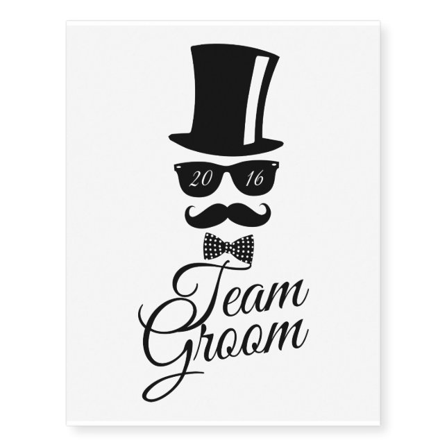 Team Groom 2016 Temporary Tattoos (Front)