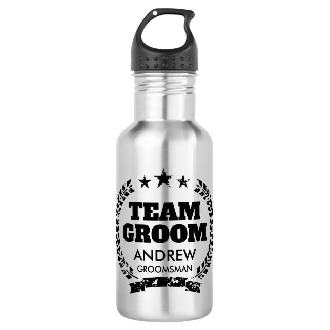 Team Groom bachelor party gift for groomsmen Stainless Steel Water Bottle (Front)