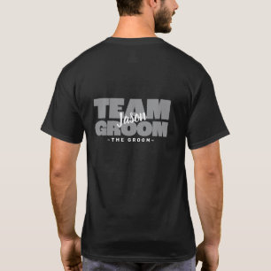 Team Groom Bachelor Party Groom Name Gray Cool T-Shirt