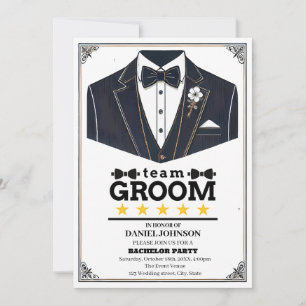 Team Groom Bachelor Party Invitation