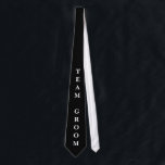 Team Groom bachelor party neck tie for groomsman<br><div class="desc">Team Groom bachelor party neck tie for groomsman. Elegant black and white design with custom text. Personalized party favors for best man,  groomsmen,  friends etc.</div>