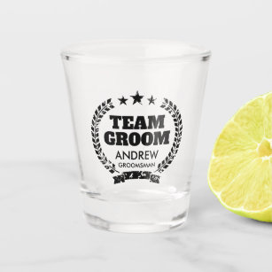 Team Groom bachelor party shot glass for groomsmen