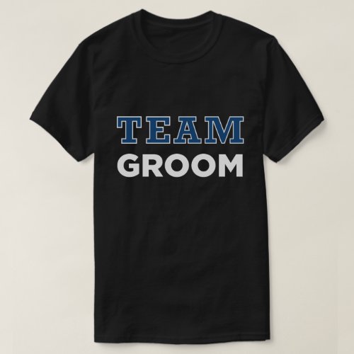 Team Groom Black Blue Sporty Mens Wedding T_Shirt