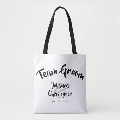 Team Groom Black  White Wedding Swag Bag