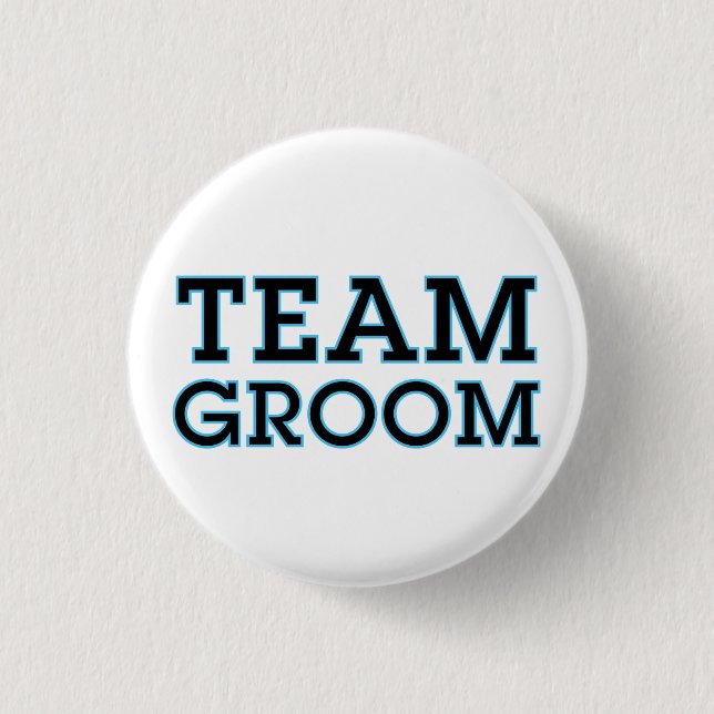 Team Groom Blue Outline Button (Front)
