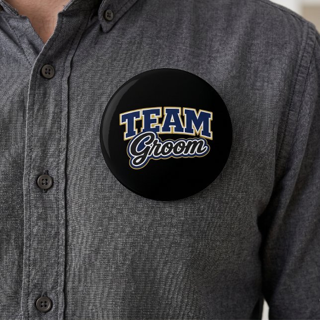 Team Groom Bold Wedding Party Button (Creator Uploaded)