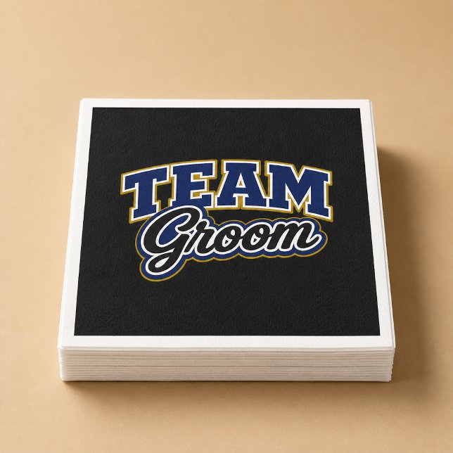 Team Groom Bold Wedding Party Napkins (Creator Uploaded)