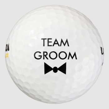 Team Groom Bow Tie Bachelor Party Golf Balls by MoeWampum at Zazzle
