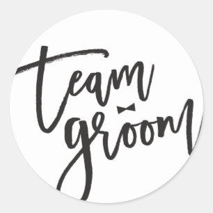Team Groom Bow Tie Bachelor Party Modern Wedding Classic Round Sticker