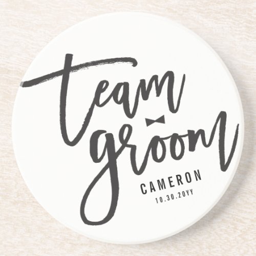 Team Groom Bow Tie Bachelor Party Wedding Custom Coaster
